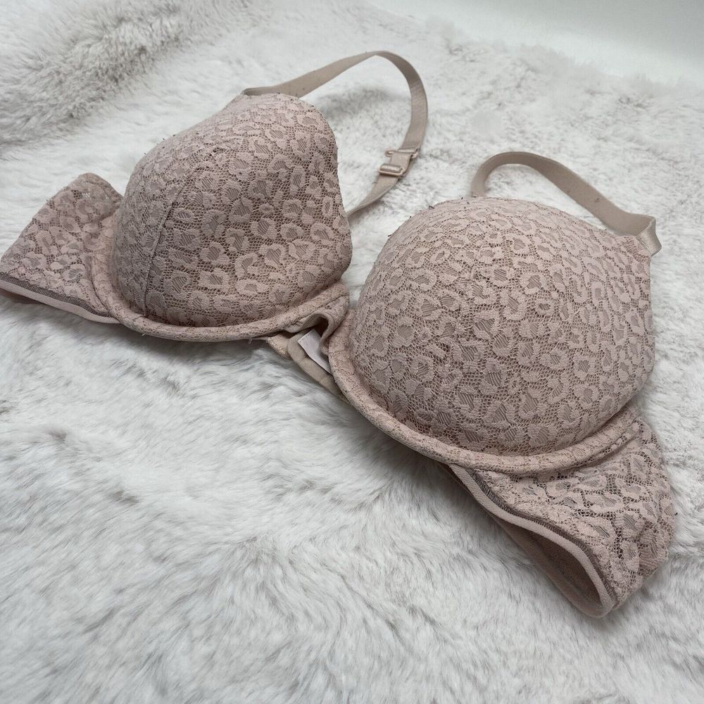 Auden Bra Size 38B Pink Lace Leopard The Everyday Underwire 3496 - Picture 2 of 12